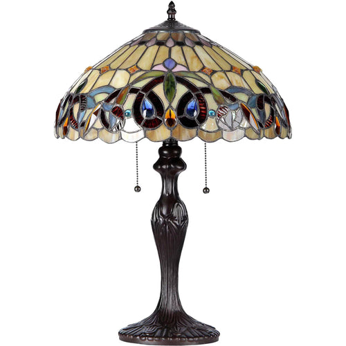 2-Light Victorian Table Lamp with 16" Shade G594
