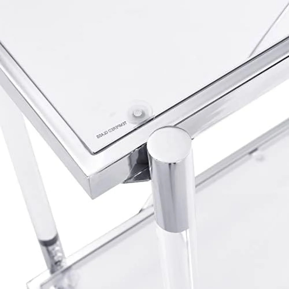 Console Sofa Table with Glass Tabletop and Acrylic Legs F9489