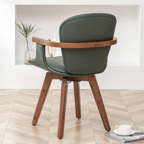 Set of 2 Gray Fabric Faux Leather Dining Chairs with Arms M202
