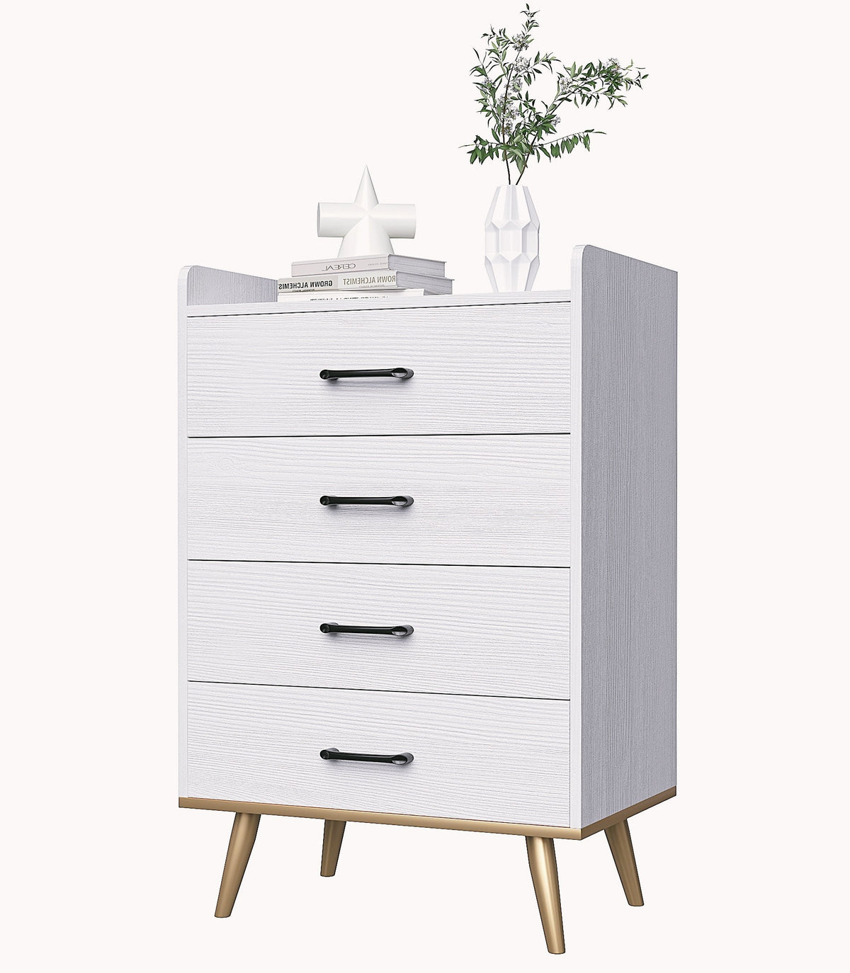 White 4 Drawer Wood Dresser Y544113