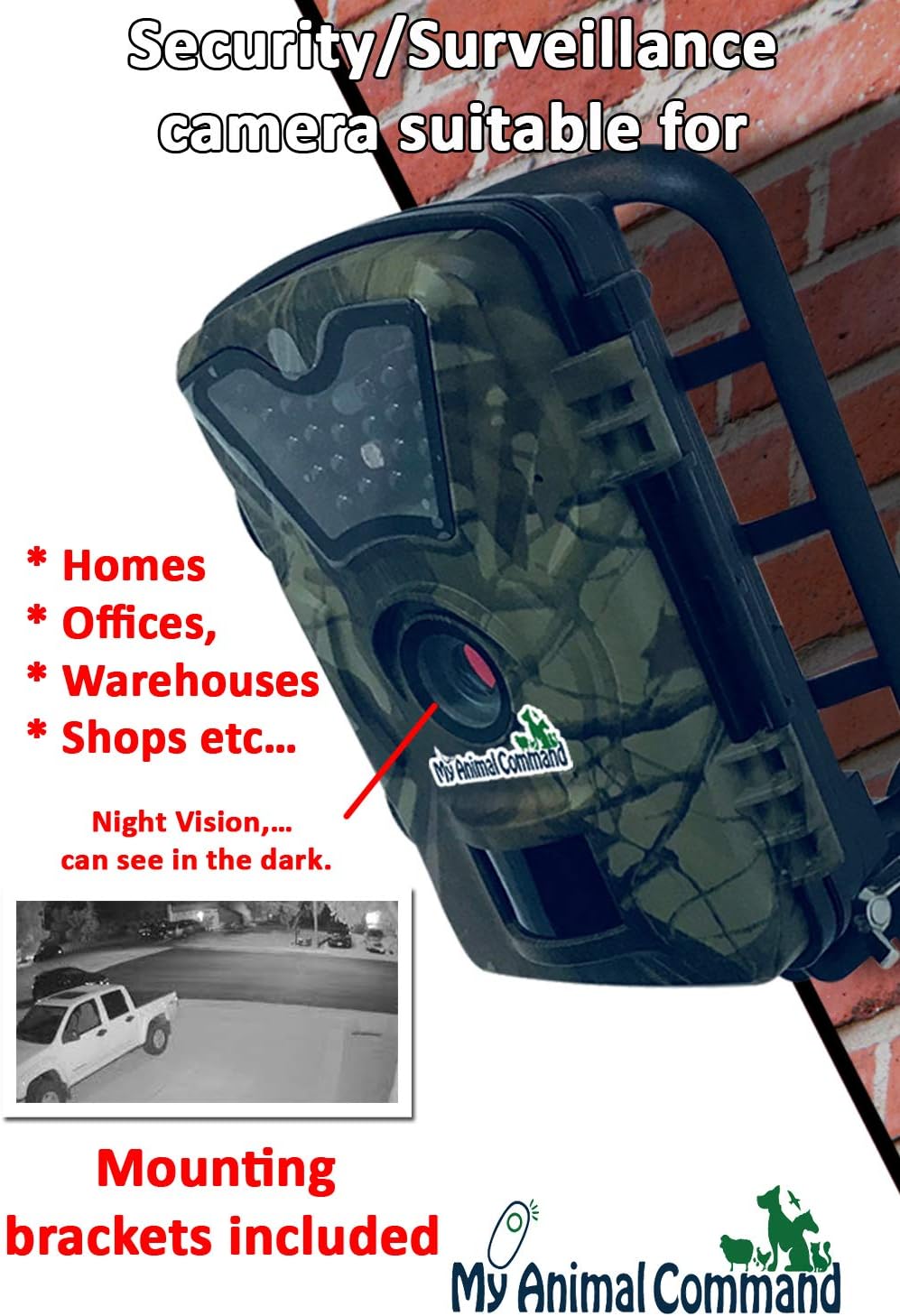 12MP Solar Trail Camera with Night Vision Motion Activated IP66 Waterproof 1080p R63491