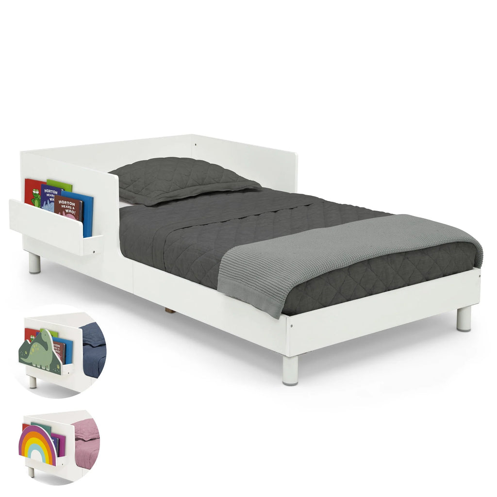 White Toddler Bed with Interchangeable Shelf H903310