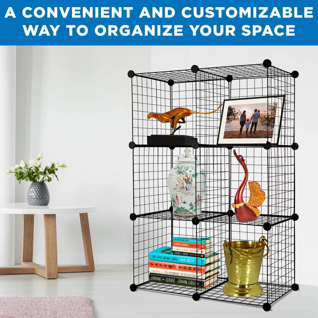 Wire Storage Cubes 6-Cube Metal Organizer 15 lb Weight Capacity K6425
