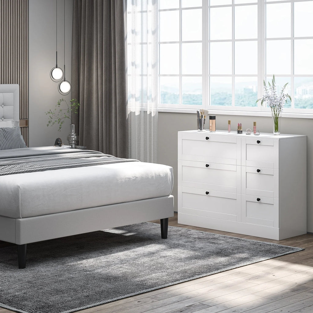 White 6 Drawer Wood Dresser W745557