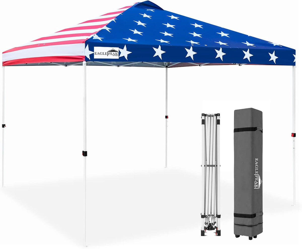 10' x 10' Light Blue Pop Up Canopy Tent with Wheeled Carrying Bag P685899
