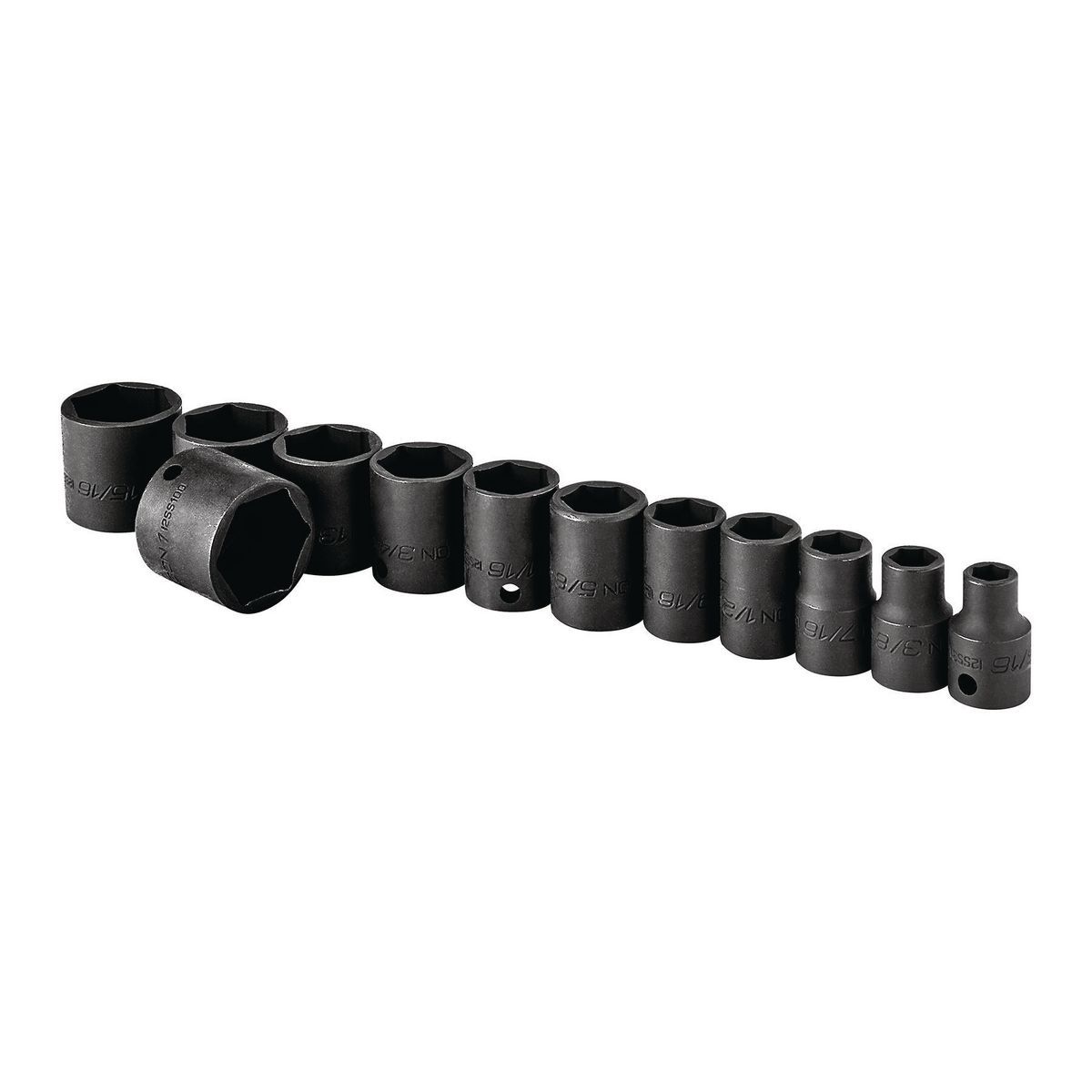 3/8 in. Drive SAE Impact Socket Set, 12 Piece N446342