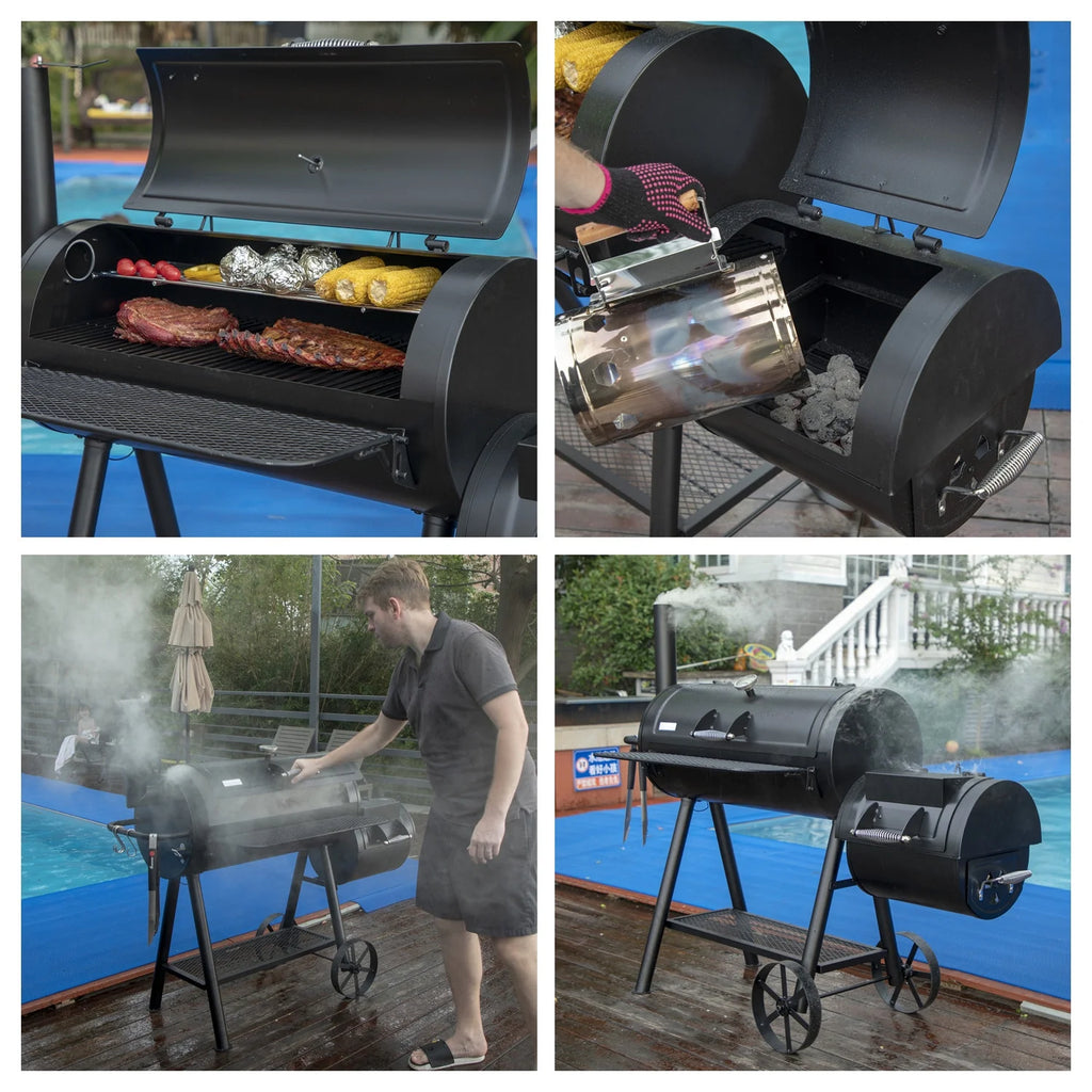 Charcoal Grill with Offset Smoker Black N4606
