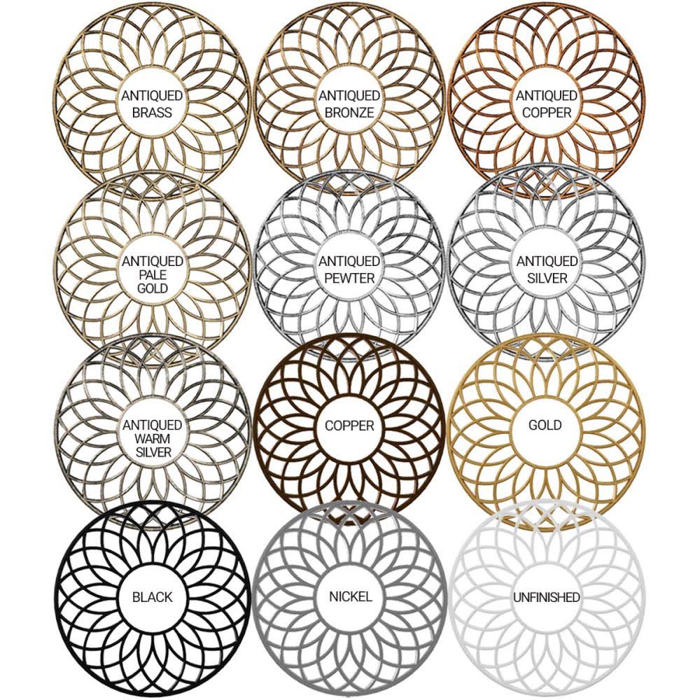 36x22OD x 12 1/2x22ID x 1x22P Copper PVC Pierced Ceiling Medallion R4809