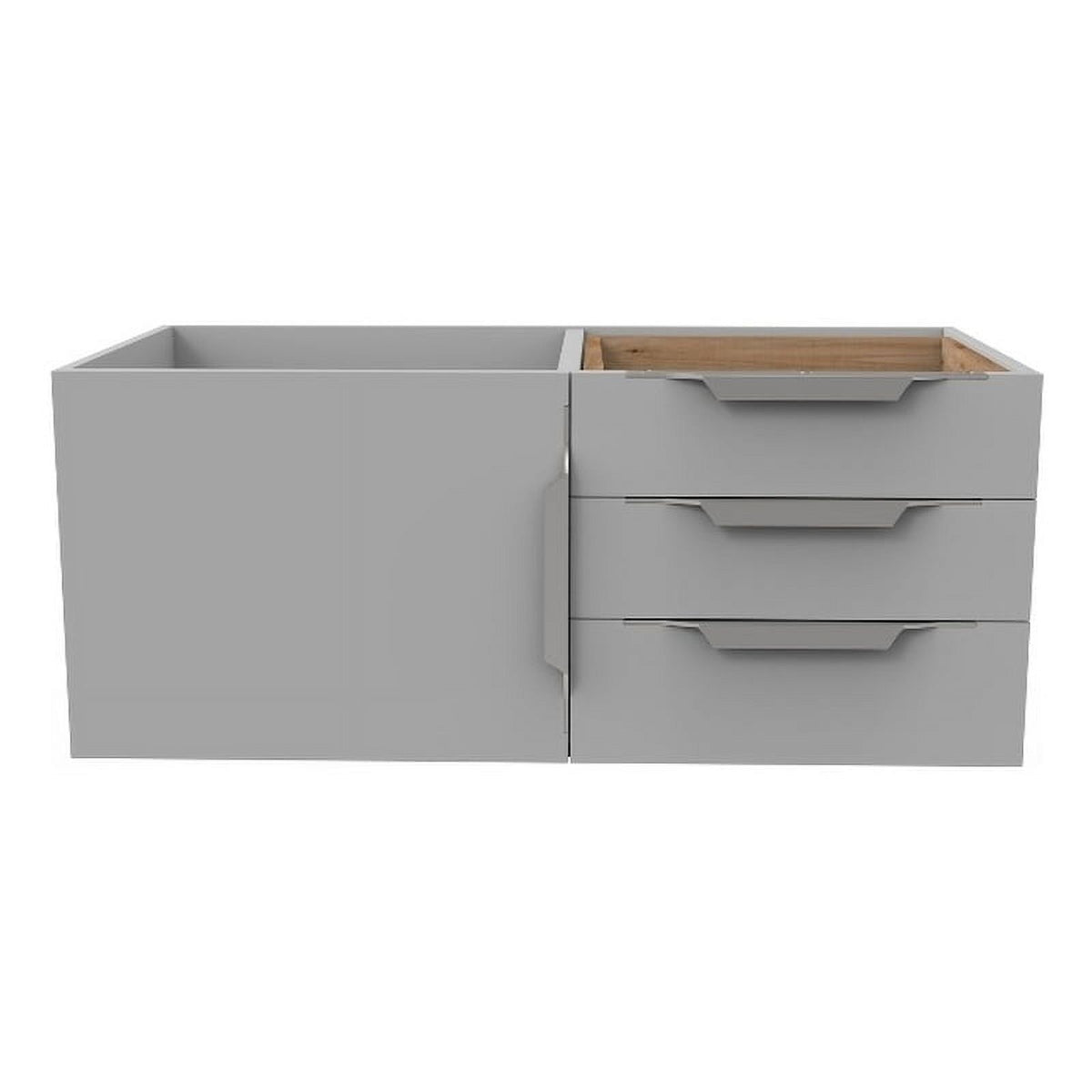 Gray Wood Floating Vanity Base P895