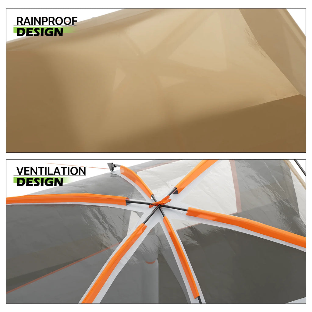 Extra Large 5-8 Person 2 Room 3 Door Waterproof Double Layer Tent R178