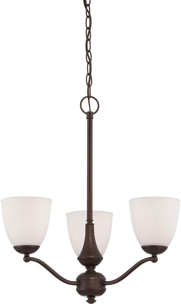 Frosted Glass Brushed Nickel Three Light Semi-Flush Dome Fixture M724