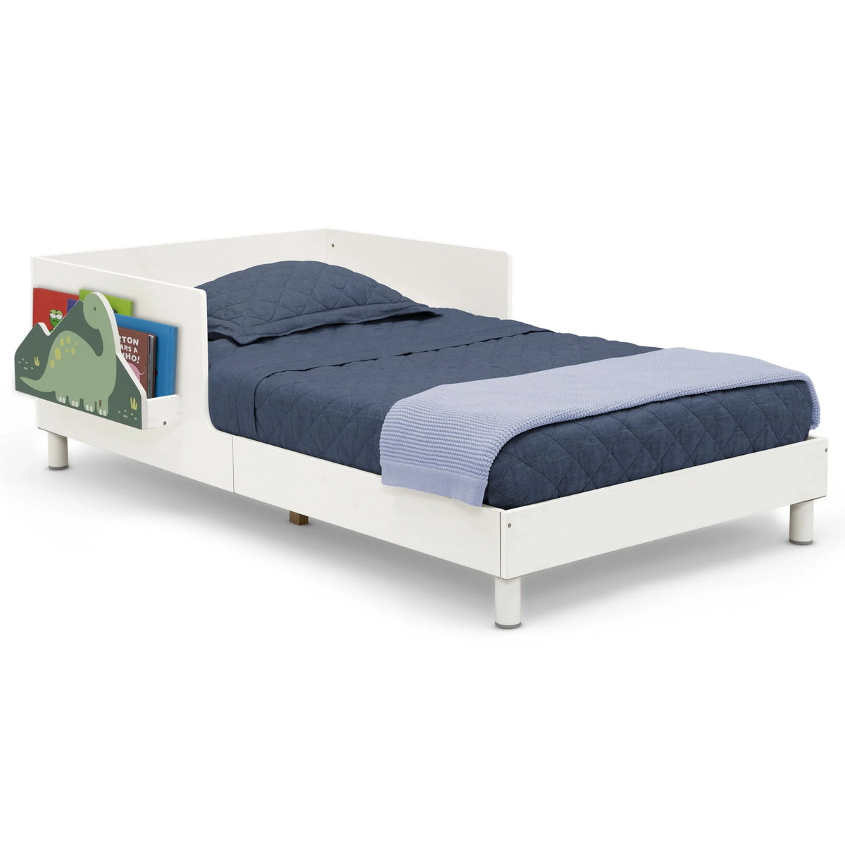 White Toddler Bed with Interchangeable Shelf H903310