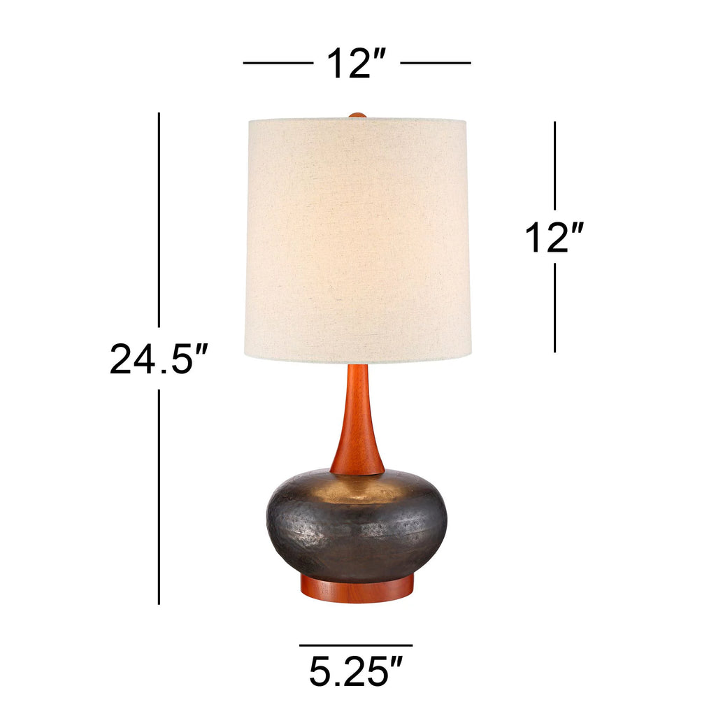 Set of 2 Brown Ceramic Table Lamps J3733