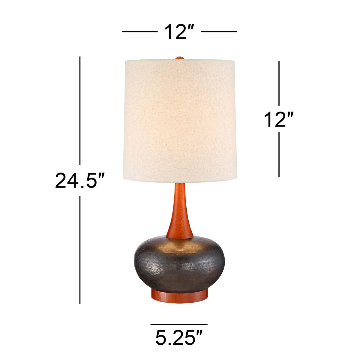 Set of 2 Brown Ceramic Table Lamps J3733