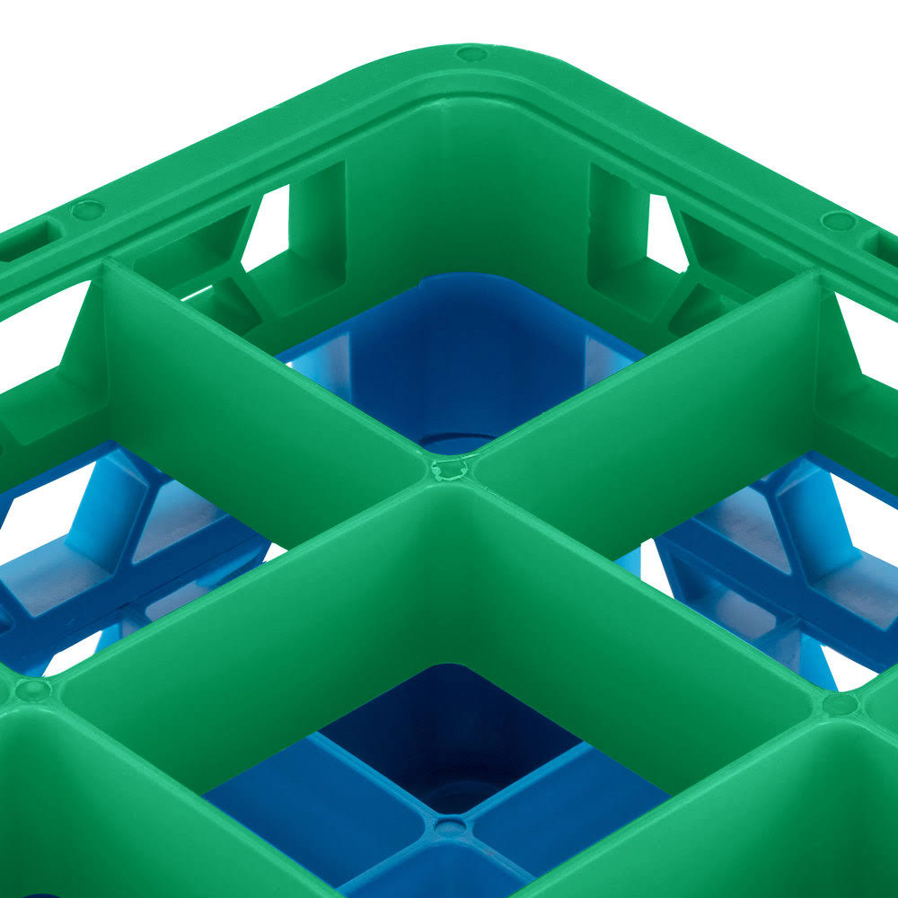 16 Compartment Green Glass Rack J896