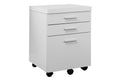 White Black 3 Drawers Particle Board Filing Cabinet V97646