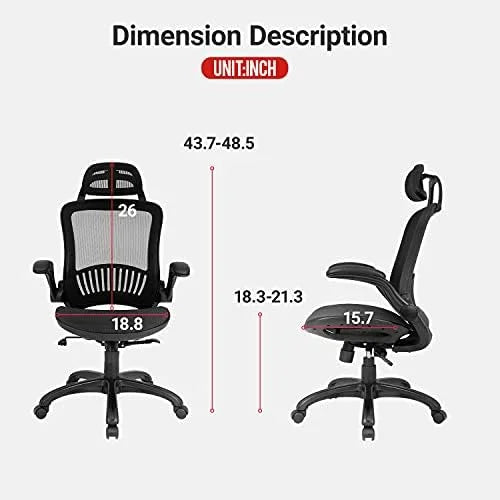 Grey Ergonomic Mesh Office Chair with Lumbar Support D2629