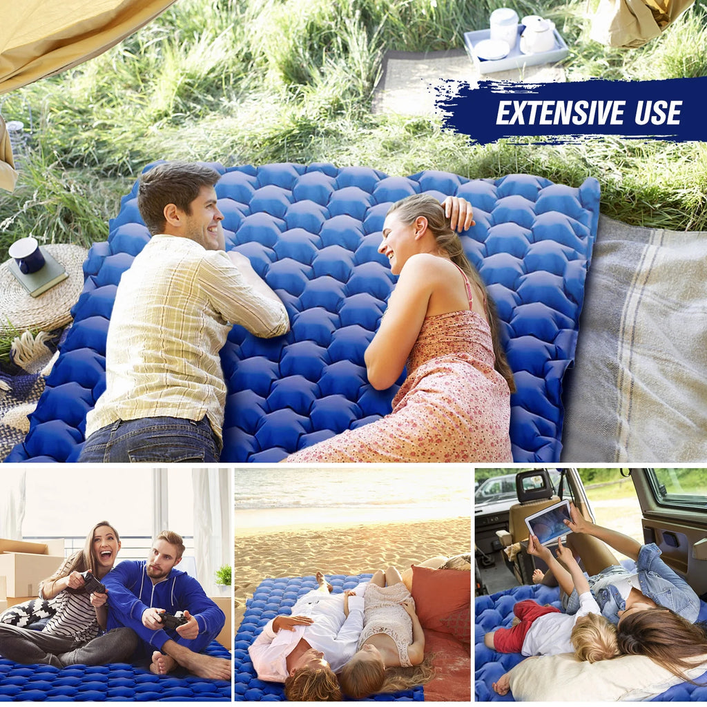 2 Person Camping Mat with Air Pillow Waterproof Backpacking Pad A90175