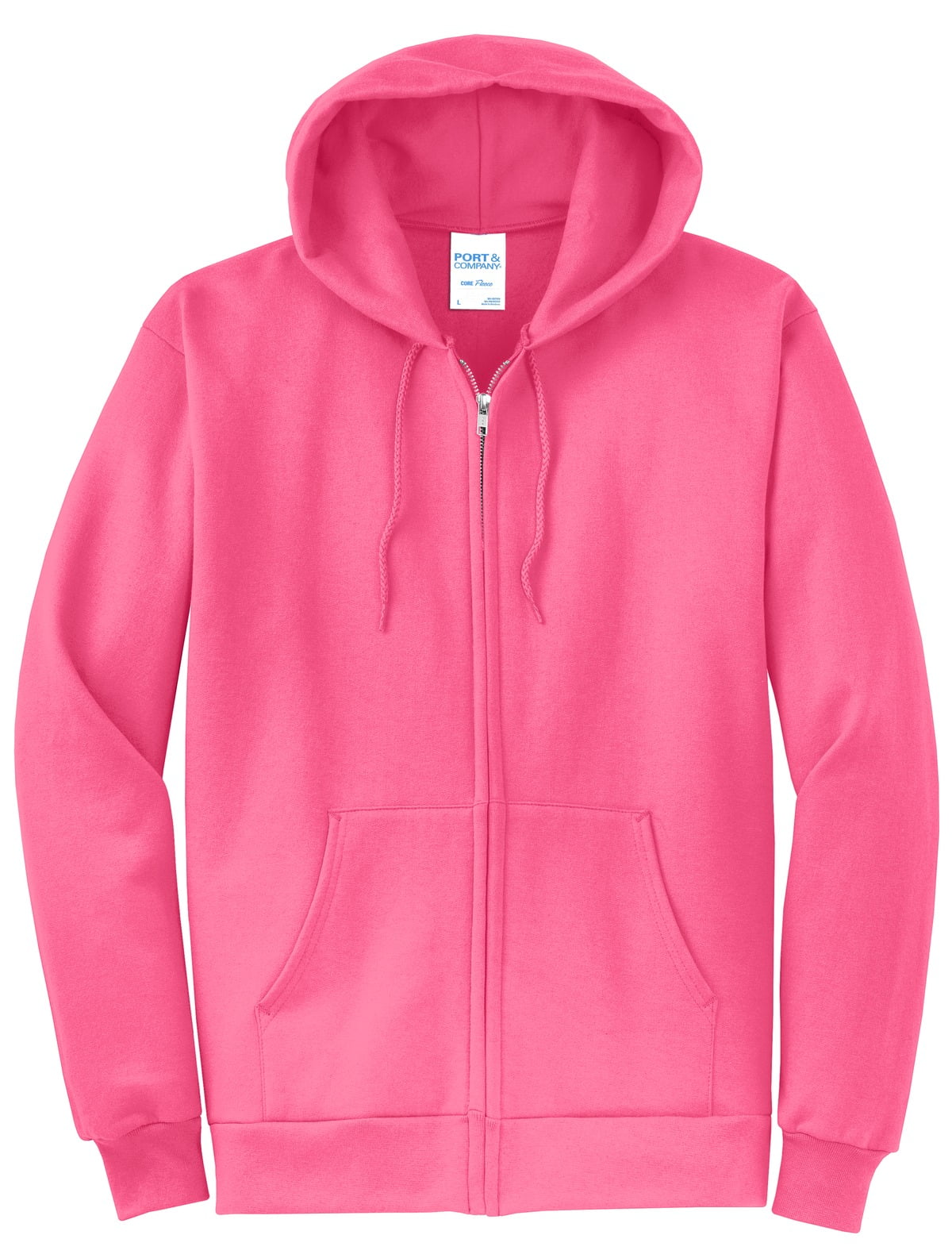 Neon Pink Full Zip Hooded Sweatshirt D560945
