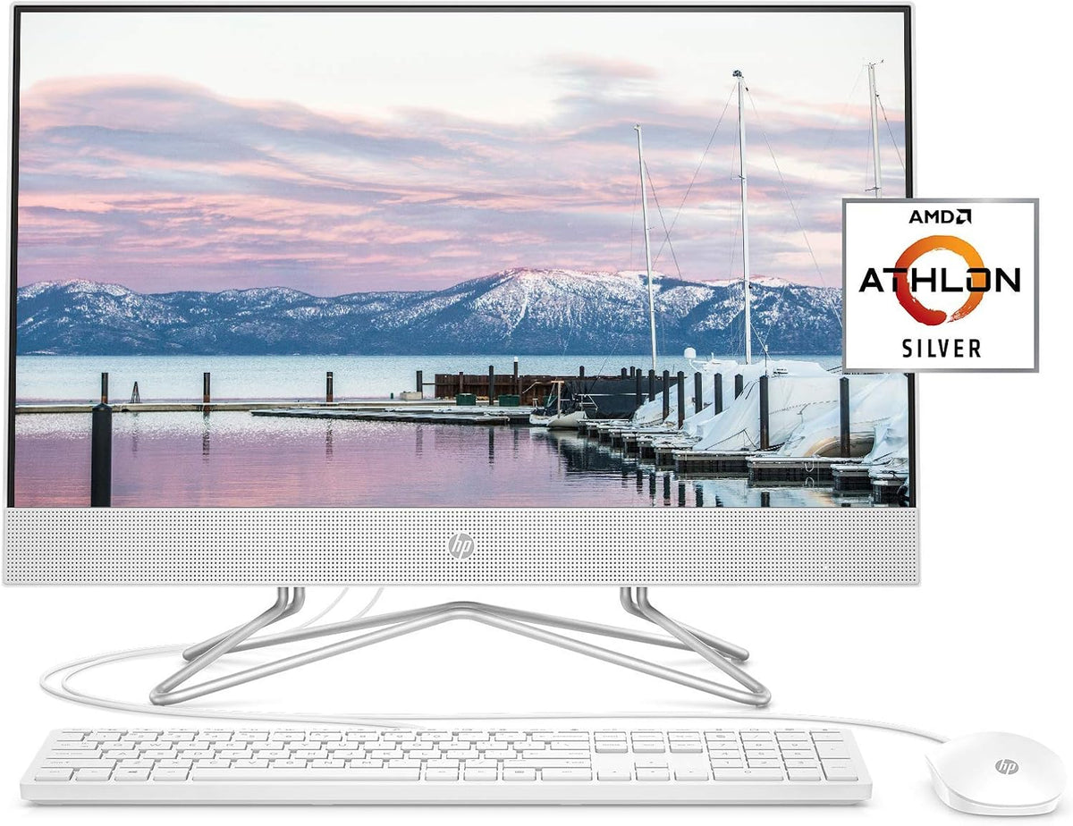 24-inch All-in-One Desktop Computer, AMD Athlon Silver 3050U, 8 GB RAM, 256 GB SSD, Windows 10 Home, White X349769