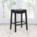 Bonded Leather Saddle Bar Stool U8654