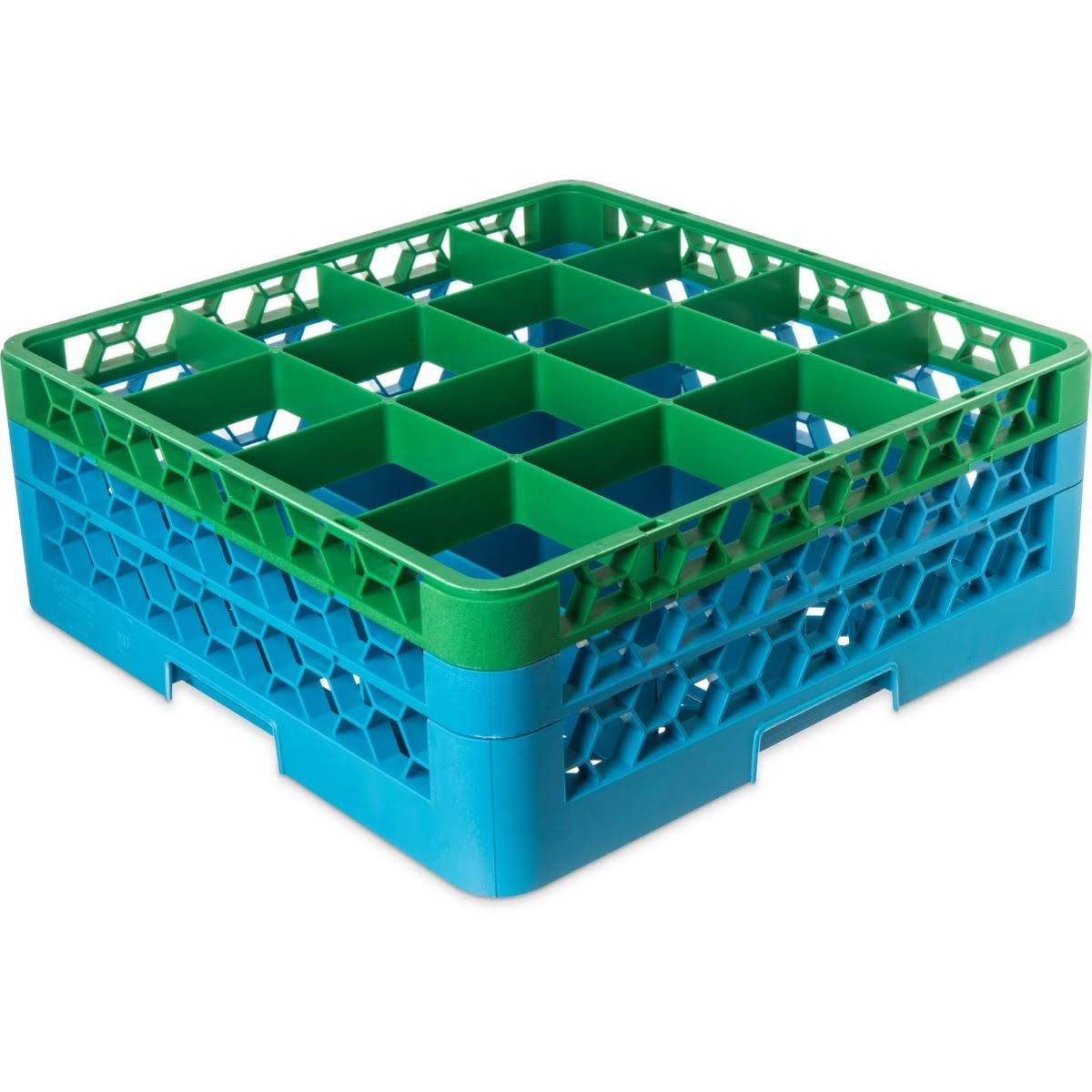 16 Compartment Green Glass Rack J896
