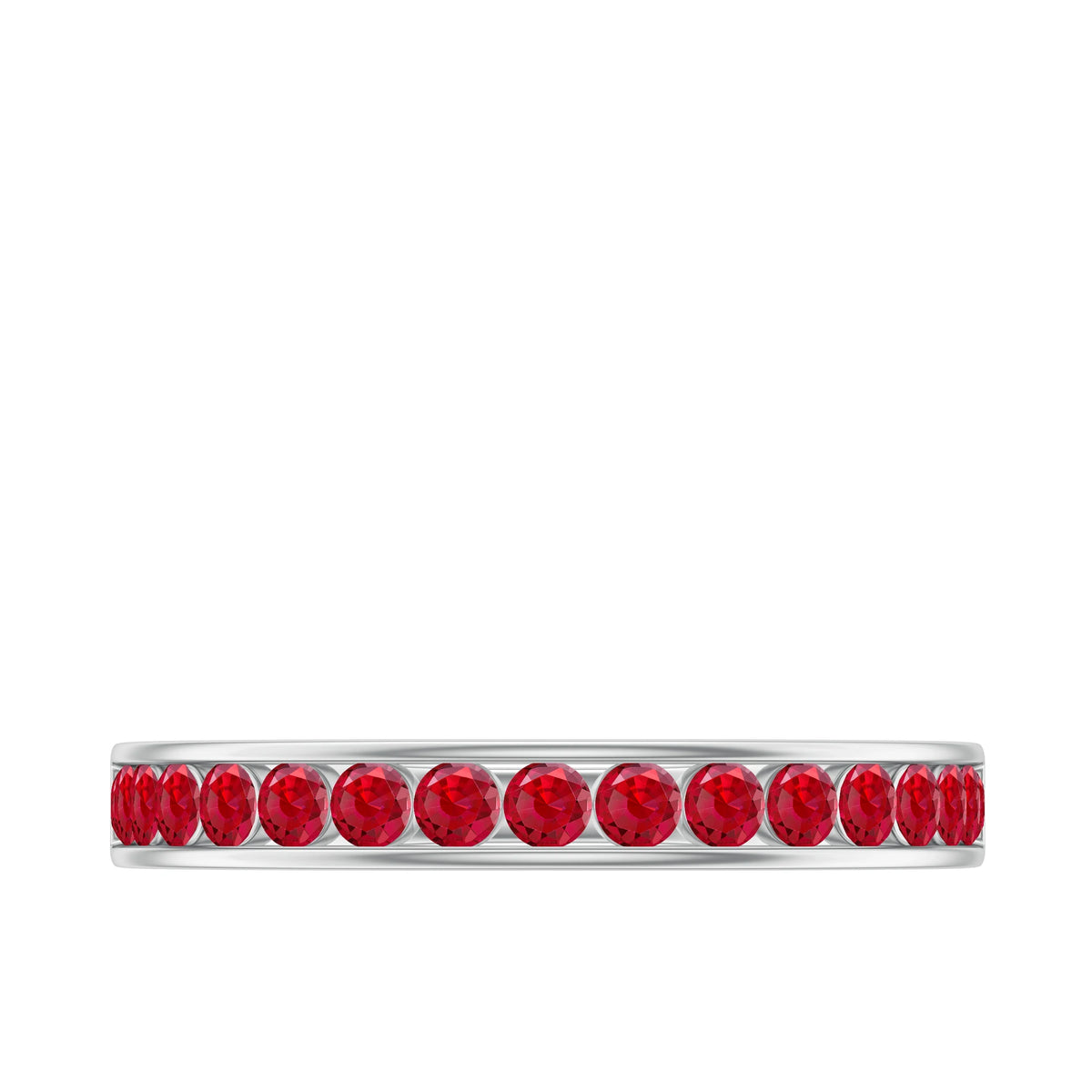 925 Sterling Silver Channel Setting Ruby Ring S352