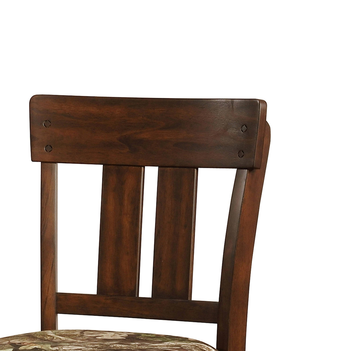 Green and Brown Wooden Counter Stool with Camouflage Fabric Seat T976657