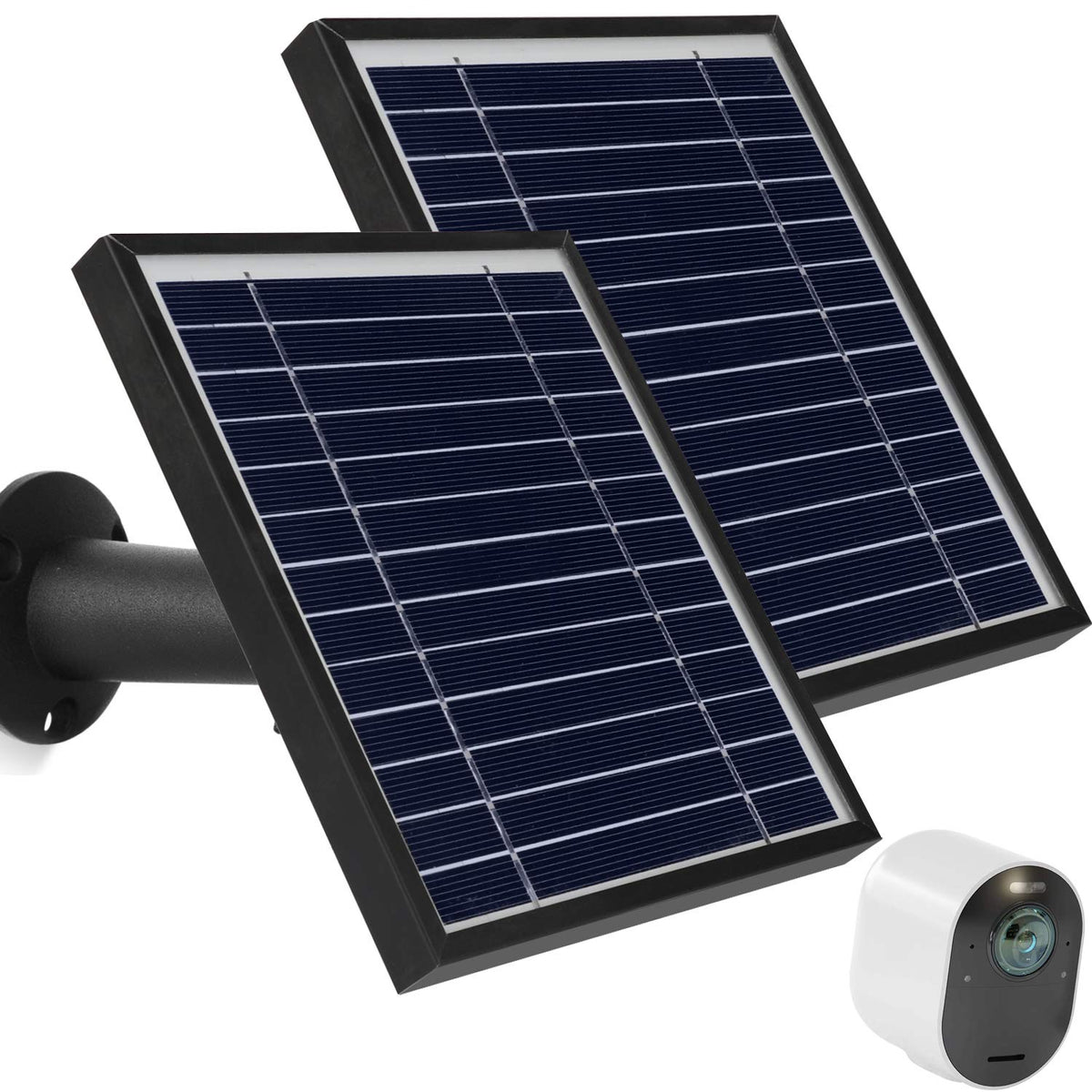 3W 6V Solar Panel Charge for Arlo Pro3 and Arlo Ultra Camera, 11ft Magnetic Power Cable (2Pack, Black) Z677278
