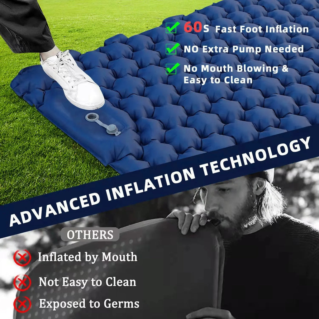 2 Person Camping Mat with Air Pillow Waterproof Backpacking Pad A90175