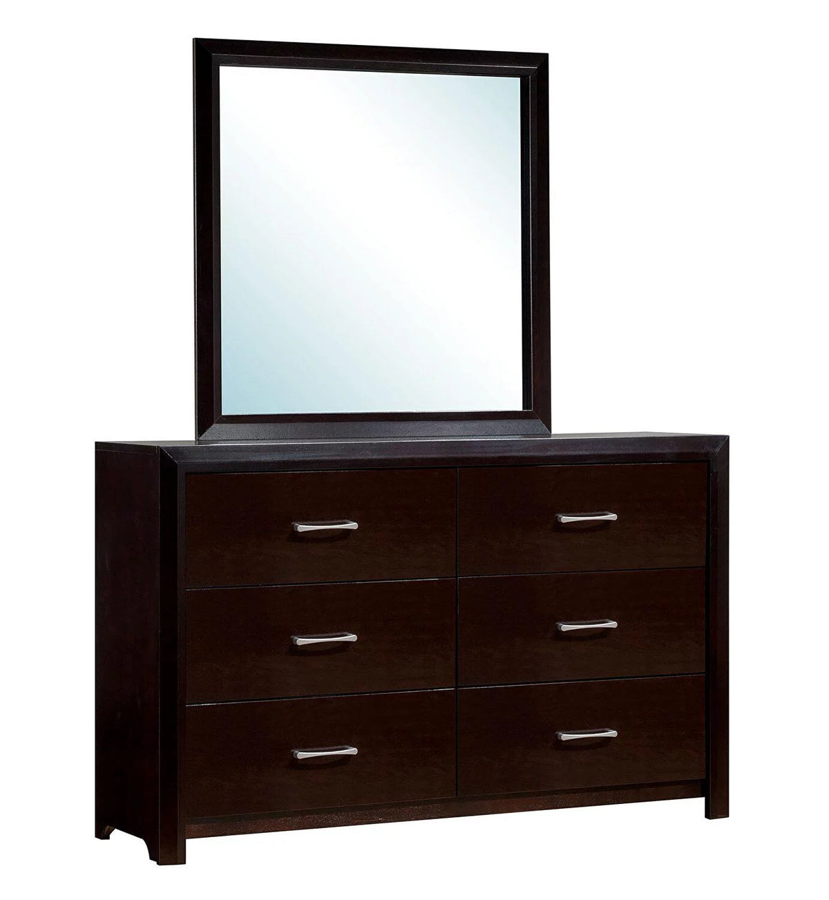 Contemporary Espresso Wood 5pcs Bedroom Set E3522