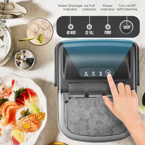 Portable Countertop Ice Maker with Carry Handle, Black, Green G347