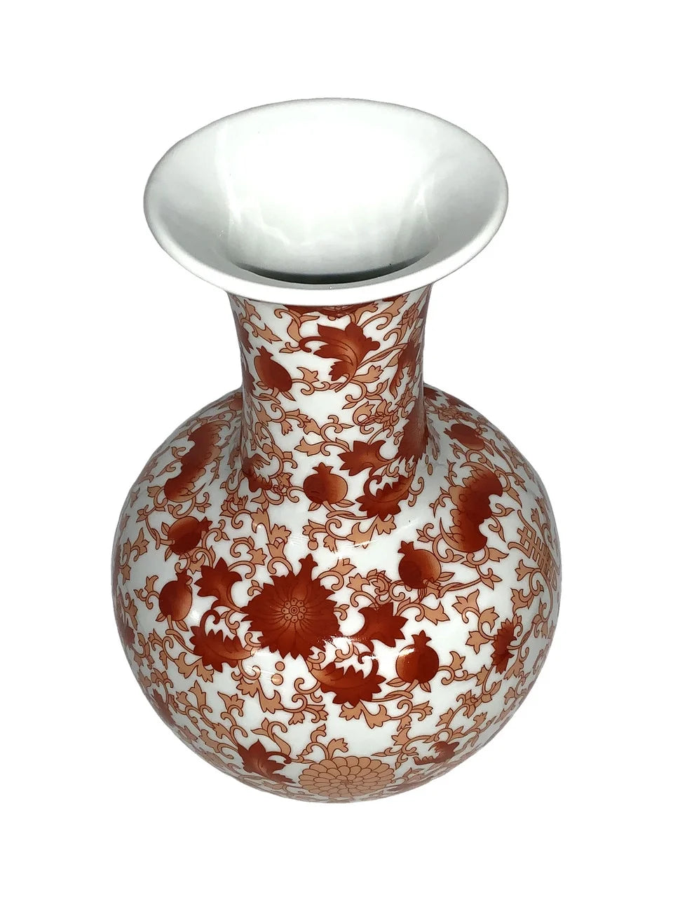 Ball Vase with Red Coral Pattern F37489