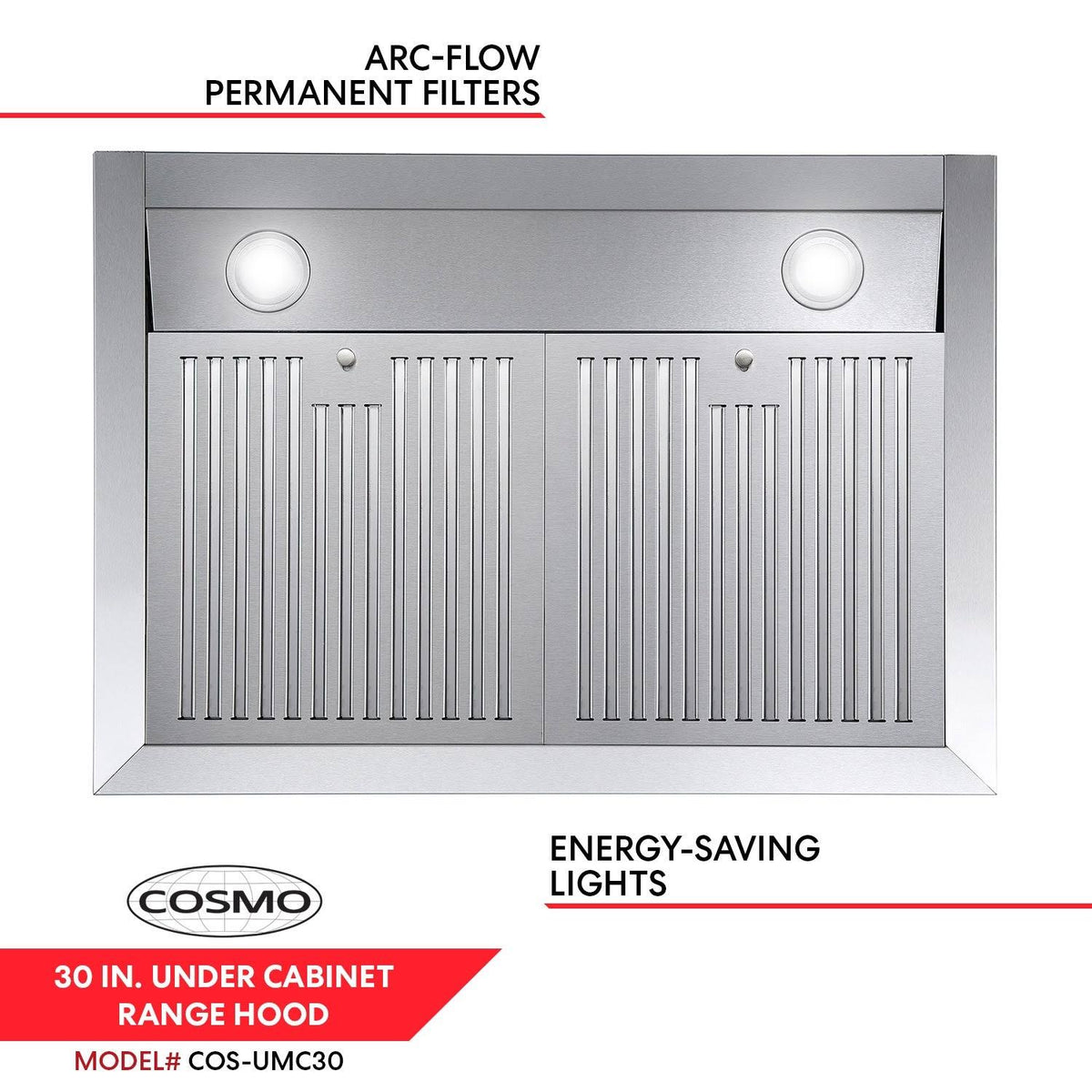 30-Inch 760 CFM Ducted Under Cabinet Stainless Steel Range Hood Q94973