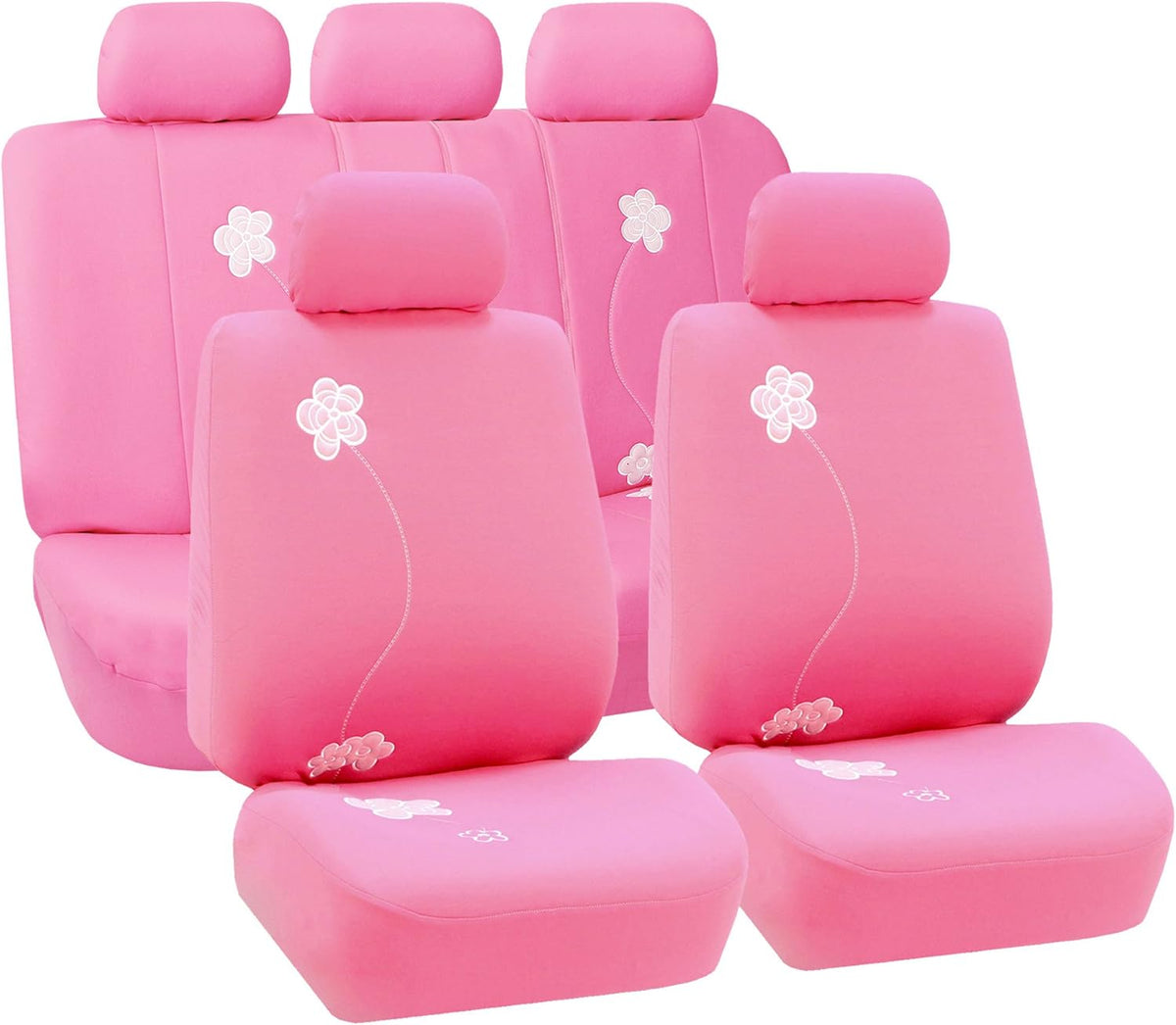 Black Butterfly Embroidery Automotive Seat Covers M9314