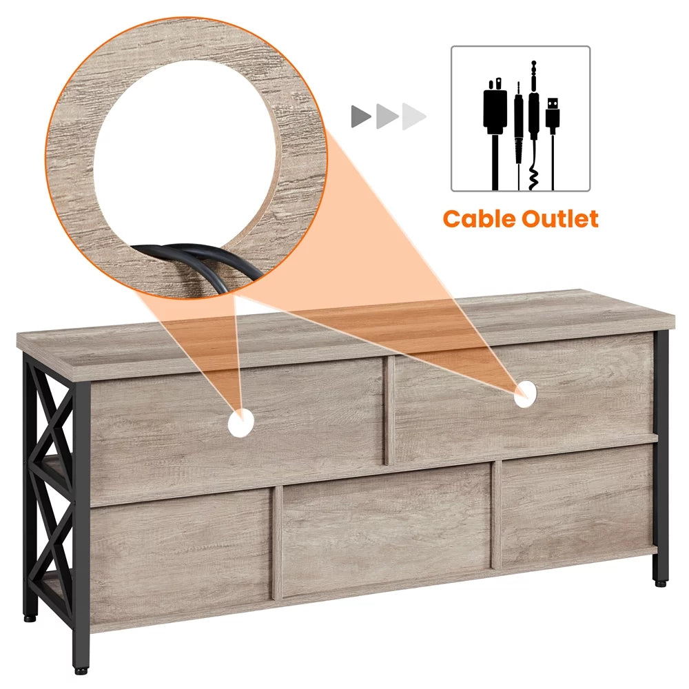Gray TV Stand with Storage K4223