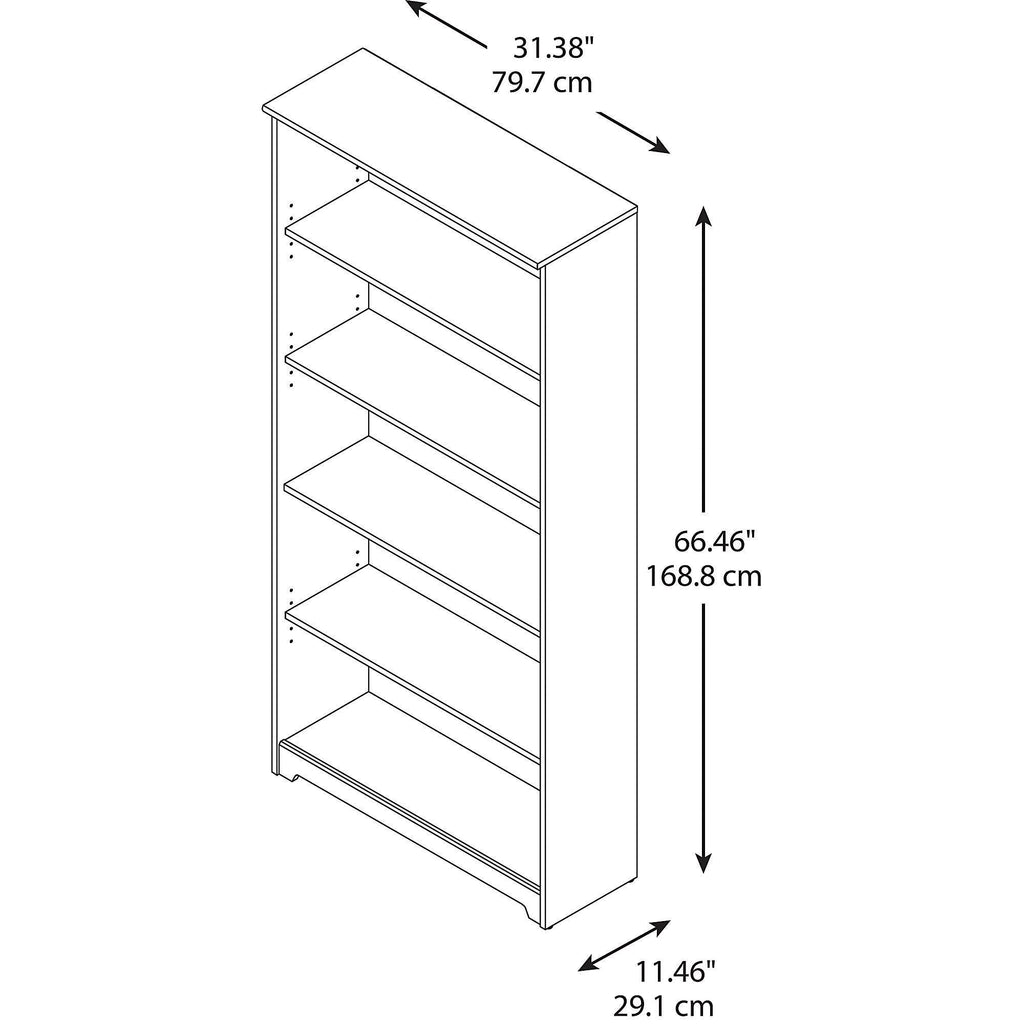 5 Shelf Bookcase in Modern Gray O1273