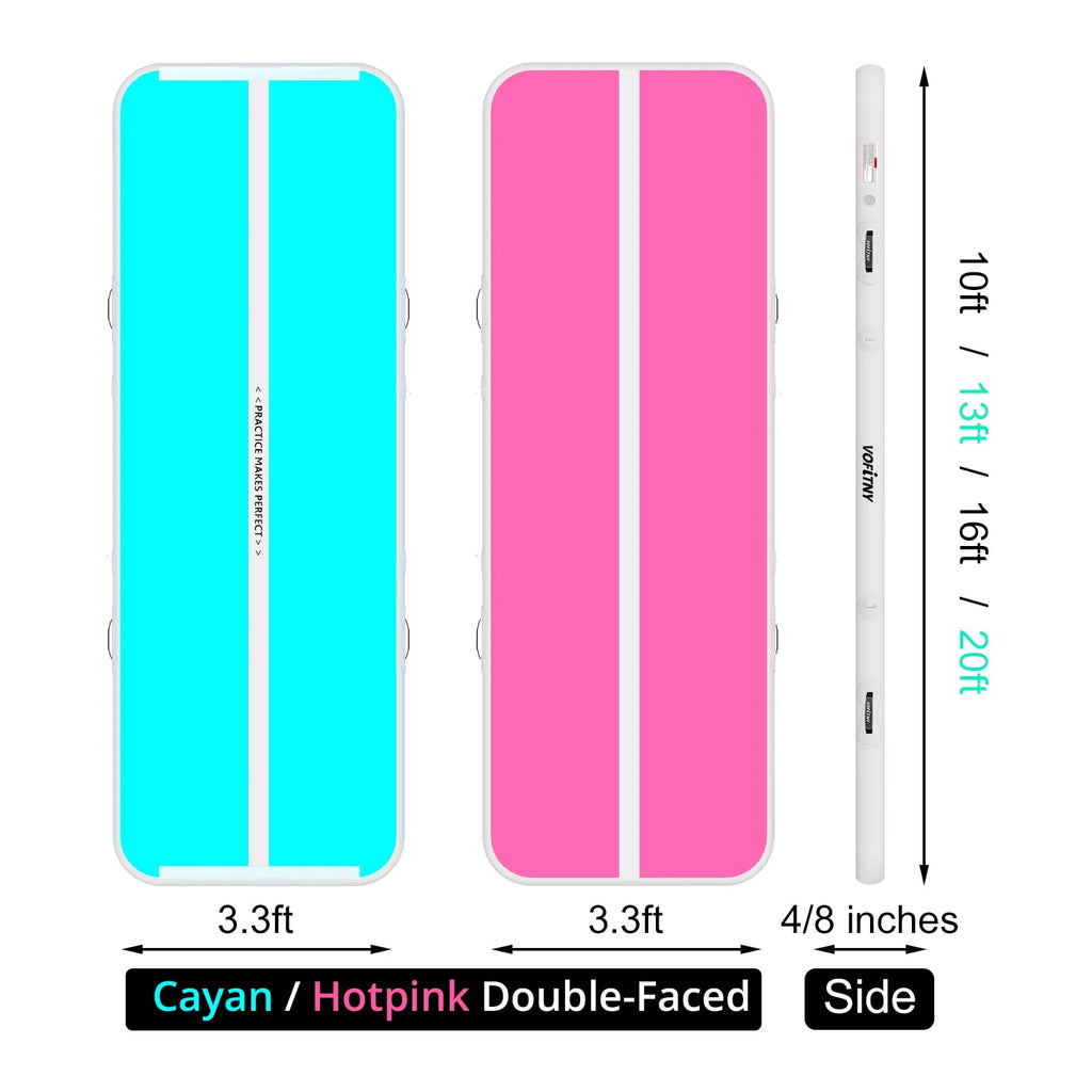 10 ft Inflatable Gymnastics Air Tumbling Track Mat with Pump N423176