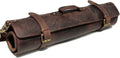 Black Buffalo Leather Knife Roll Set E7086