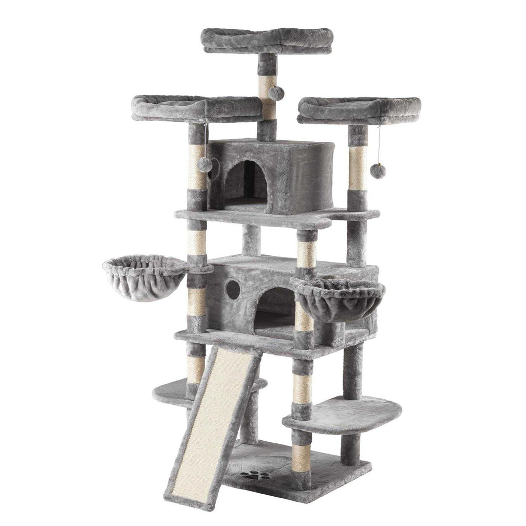 68 Inches Multi-Level Cat Tree with Cat Condo J94174
