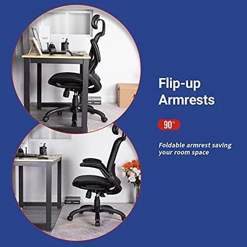 Grey Ergonomic Mesh Office Chair with Lumbar Support D2629