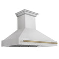 48 Inch Stainless Steel Range Hood with Champagne Bronze Handle M6229