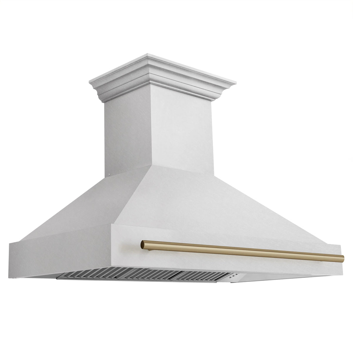 48 Inch Stainless Steel Range Hood with Champagne Bronze Handle M6229
