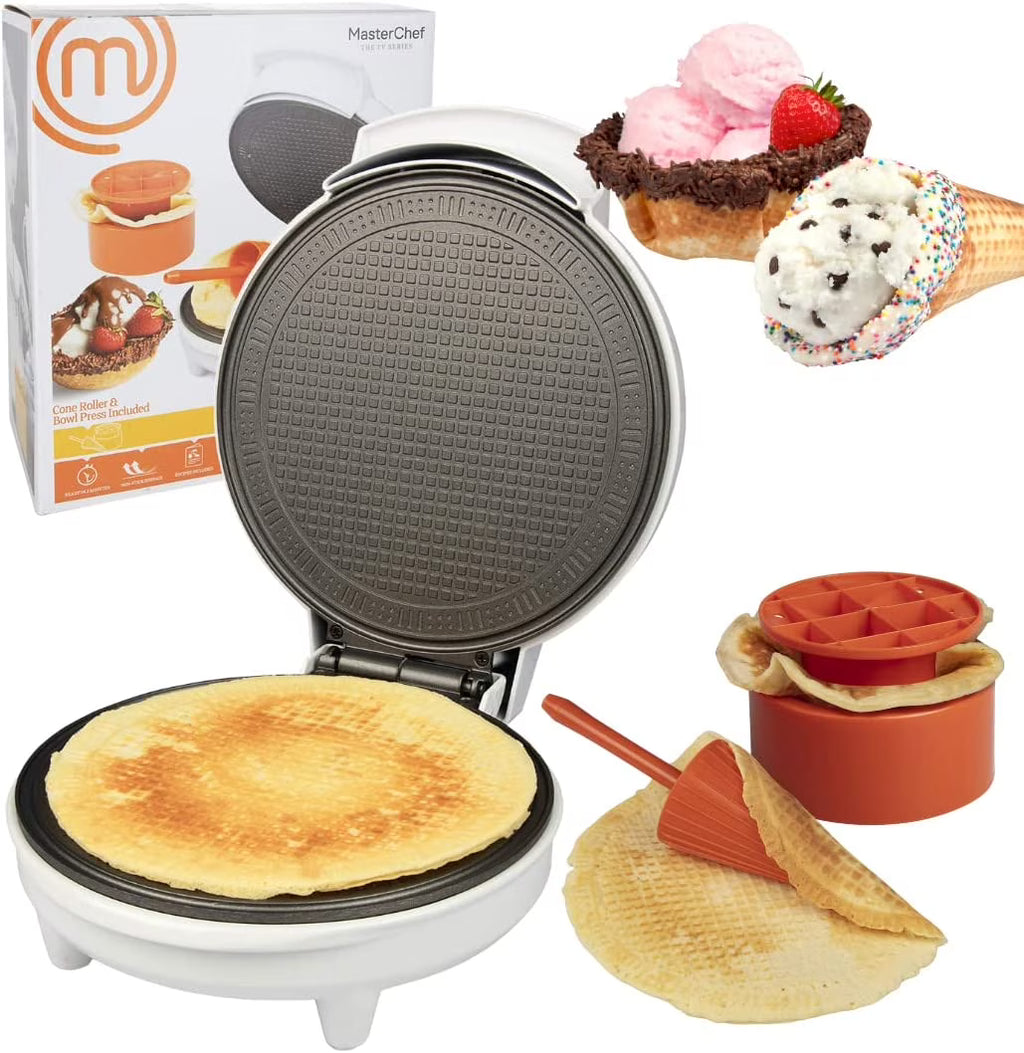 Waffle Cone and Bowl Maker with Shaper Roller and Bowl Press N87112