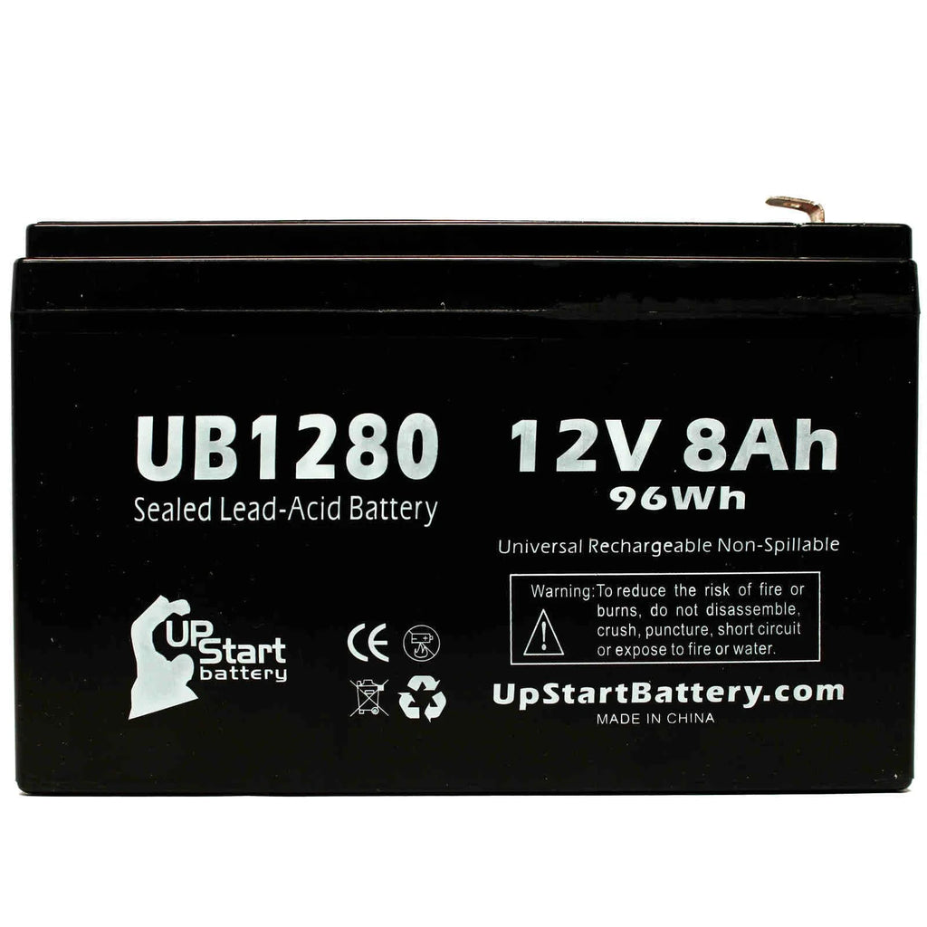 5x Pack Replacement Sealed Lead Acid Battery (12V, 8Ah, 8000mAh, F1 Terminal, AGM, SLA) with 10 F1 to F2 Terminal Adapters B2813