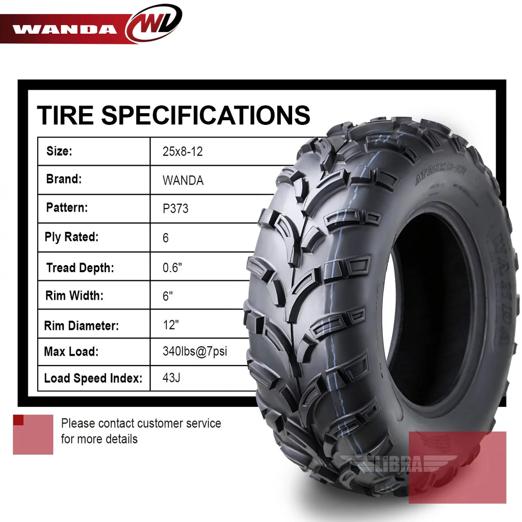 ATV Tire 25x8-12 6PR L96967