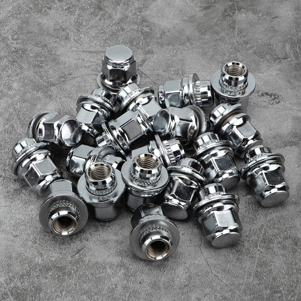 Silver Steel Wheel Nut 20 Pieces Q16477