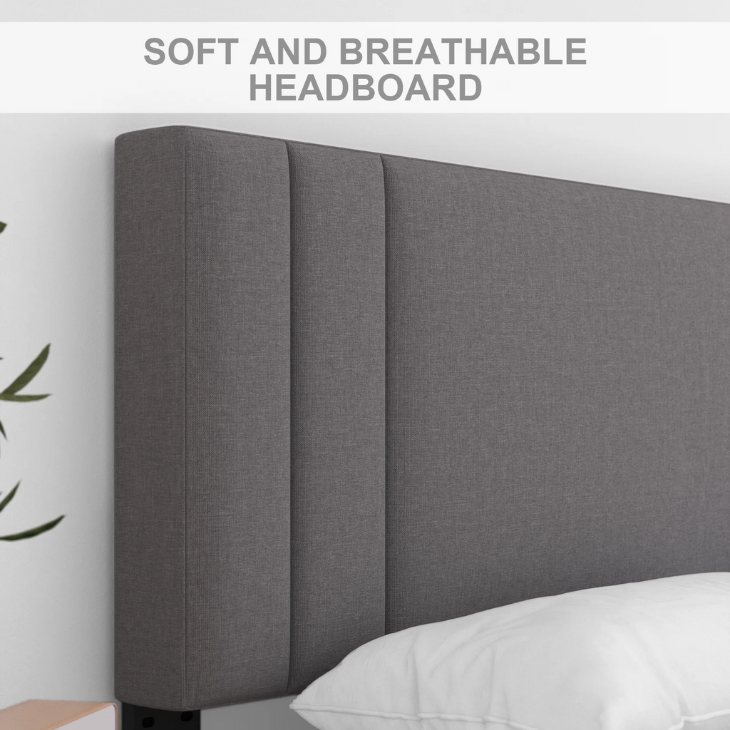 King Size Fabric Upholstered Platform Bed Frame P775
