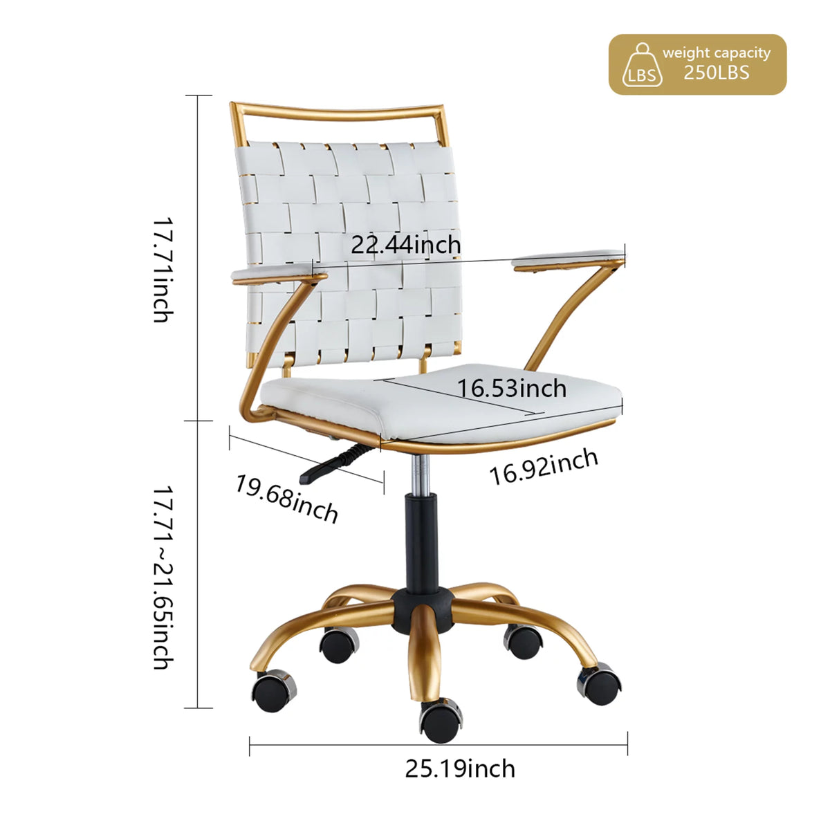 Vegan Leather Ergonomic Swivel Desk Chair I9733
