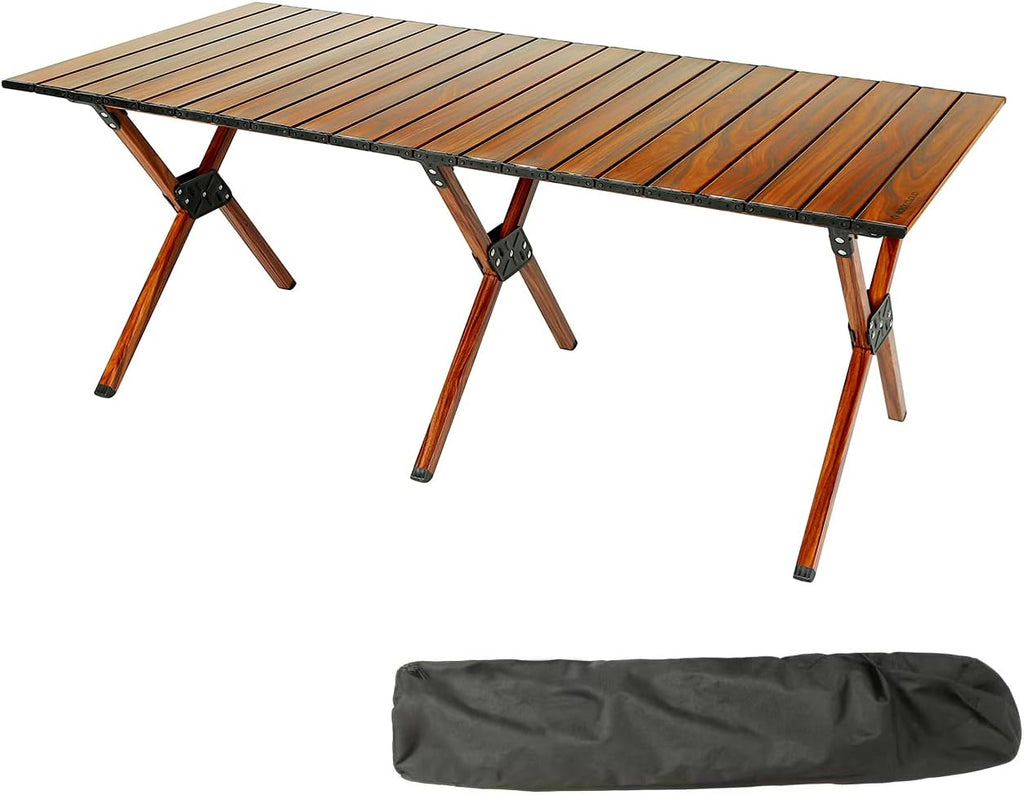 Black Aluminum Folding Camping Table 48x24 in Pack of 2 H681303